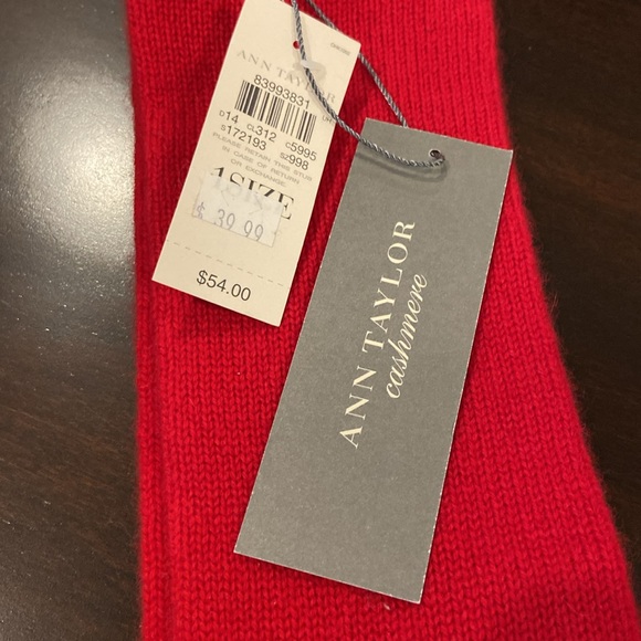 Ann Taylor Red Cashmere Scarf & Glove Set, Gloves w/tags, Scarf used once. - Picture 3 of 5